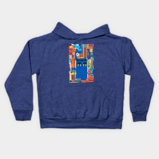 Mid century blue box Kids Hoodie